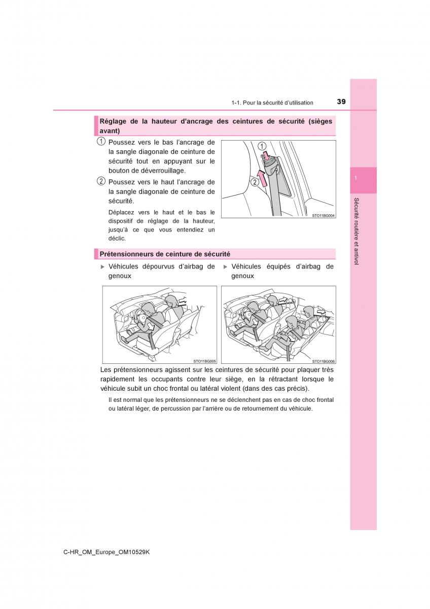 Toyota C HR manuel du proprietaire / page 39