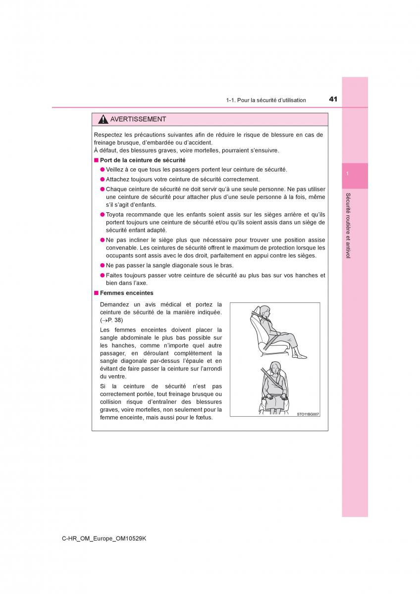 Toyota C HR manuel du proprietaire / page 41