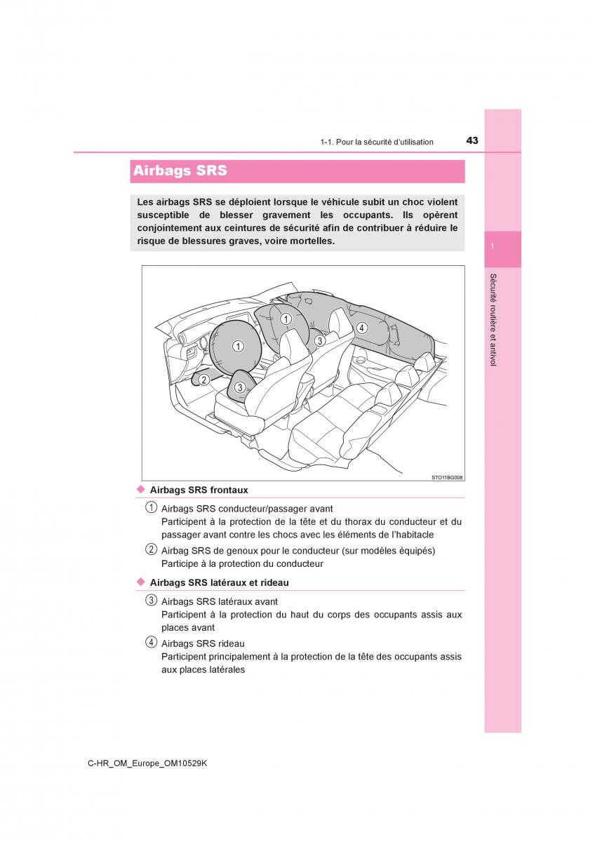 Toyota C HR manuel du proprietaire / page 43