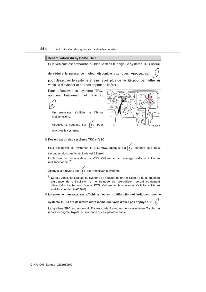 Toyota C HR manuel du proprietaire / page 464