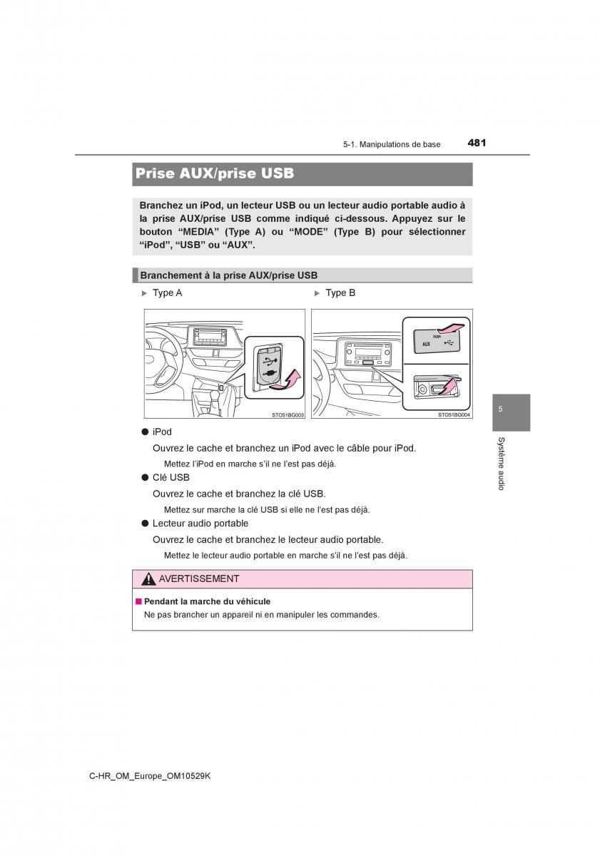 Toyota C HR manuel du proprietaire / page 481