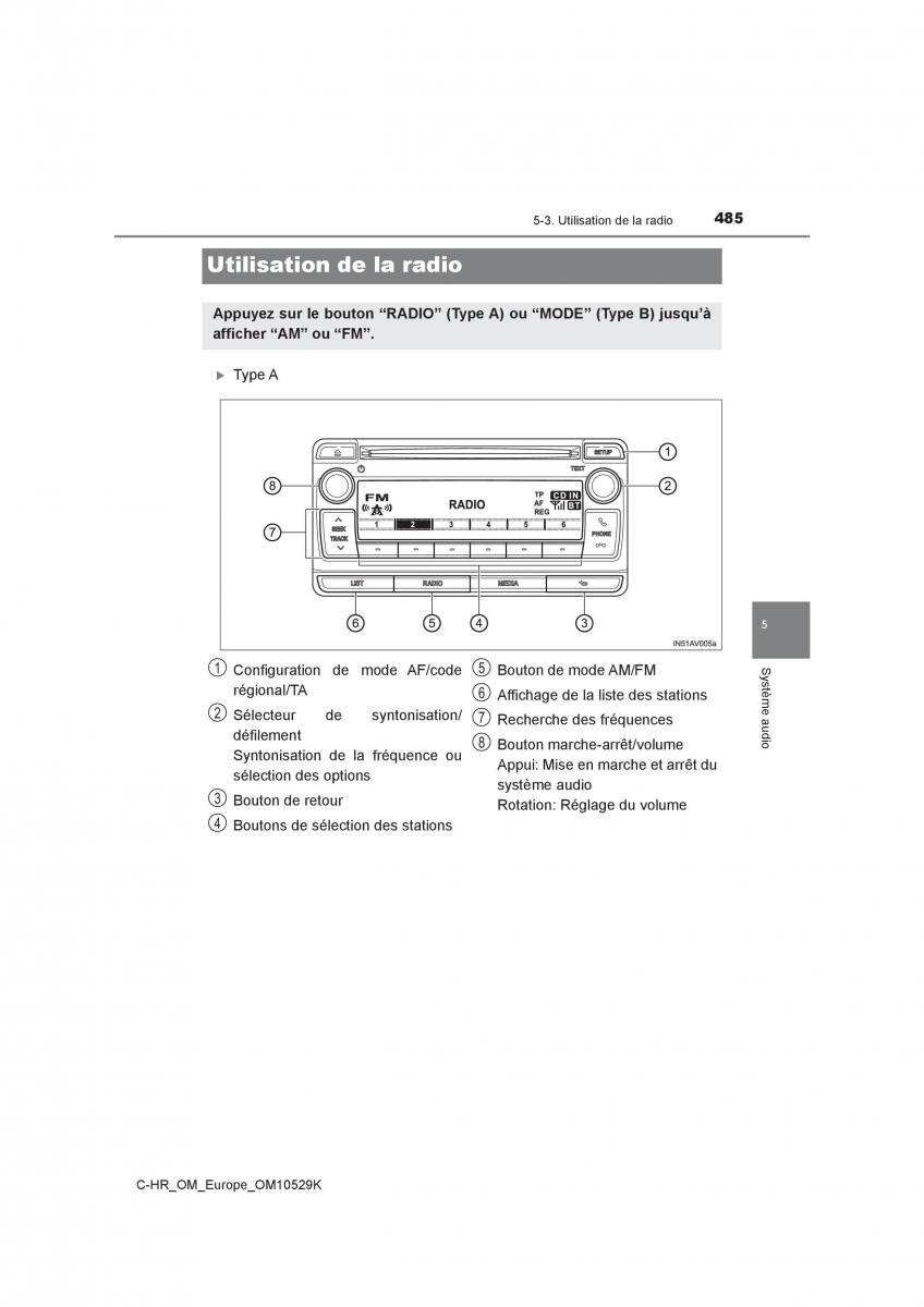 Toyota C HR manuel du proprietaire / page 485