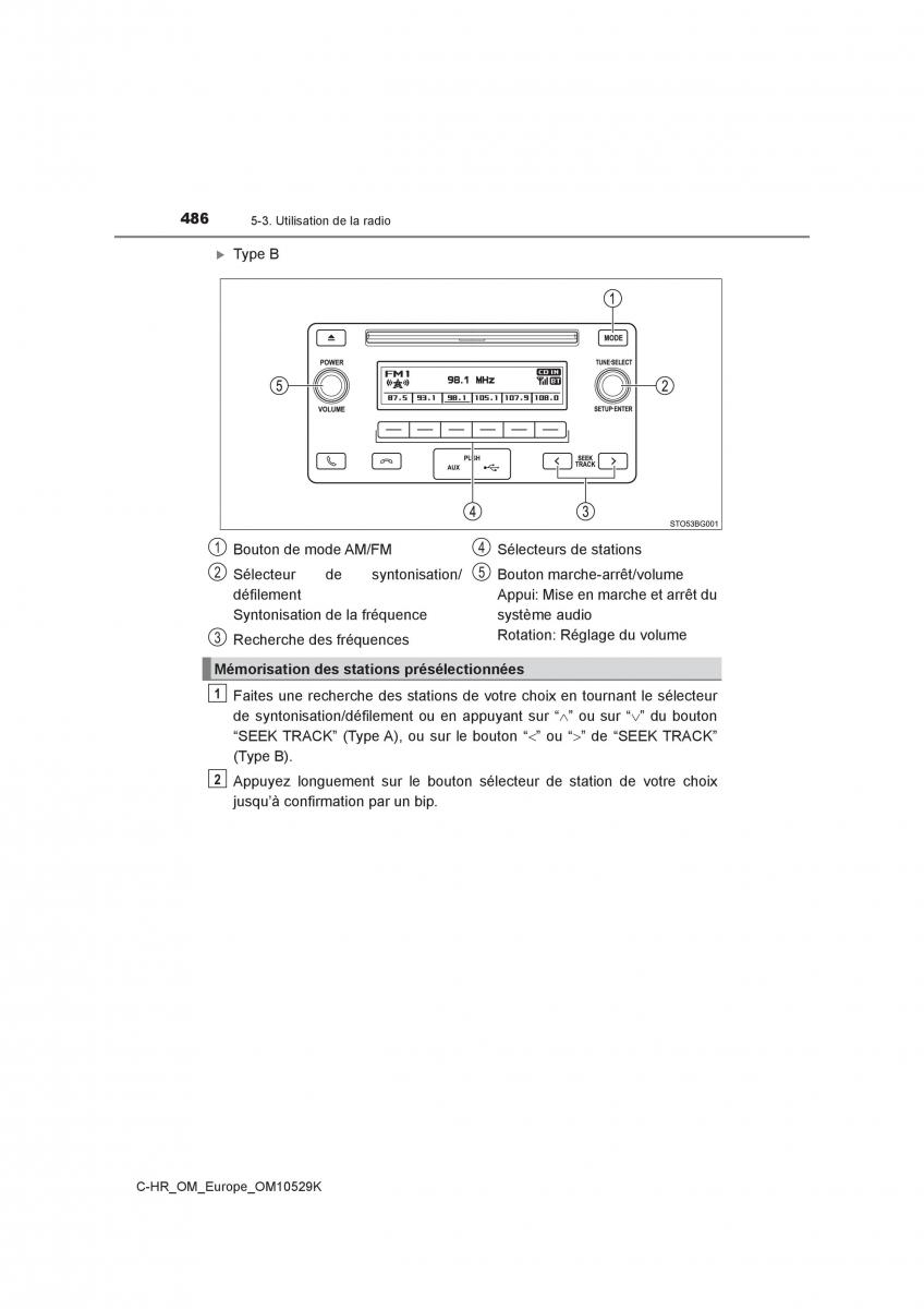 Toyota C HR manuel du proprietaire / page 486