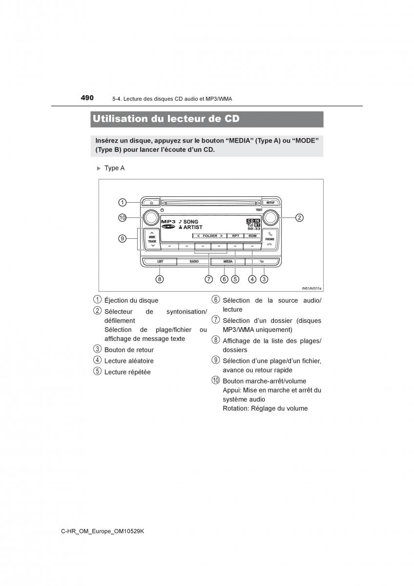 Toyota C HR manuel du proprietaire / page 490