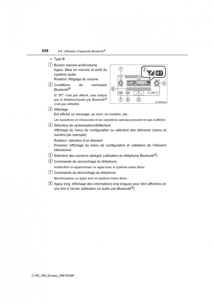 Toyota C HR manuel du proprietaire / page 526