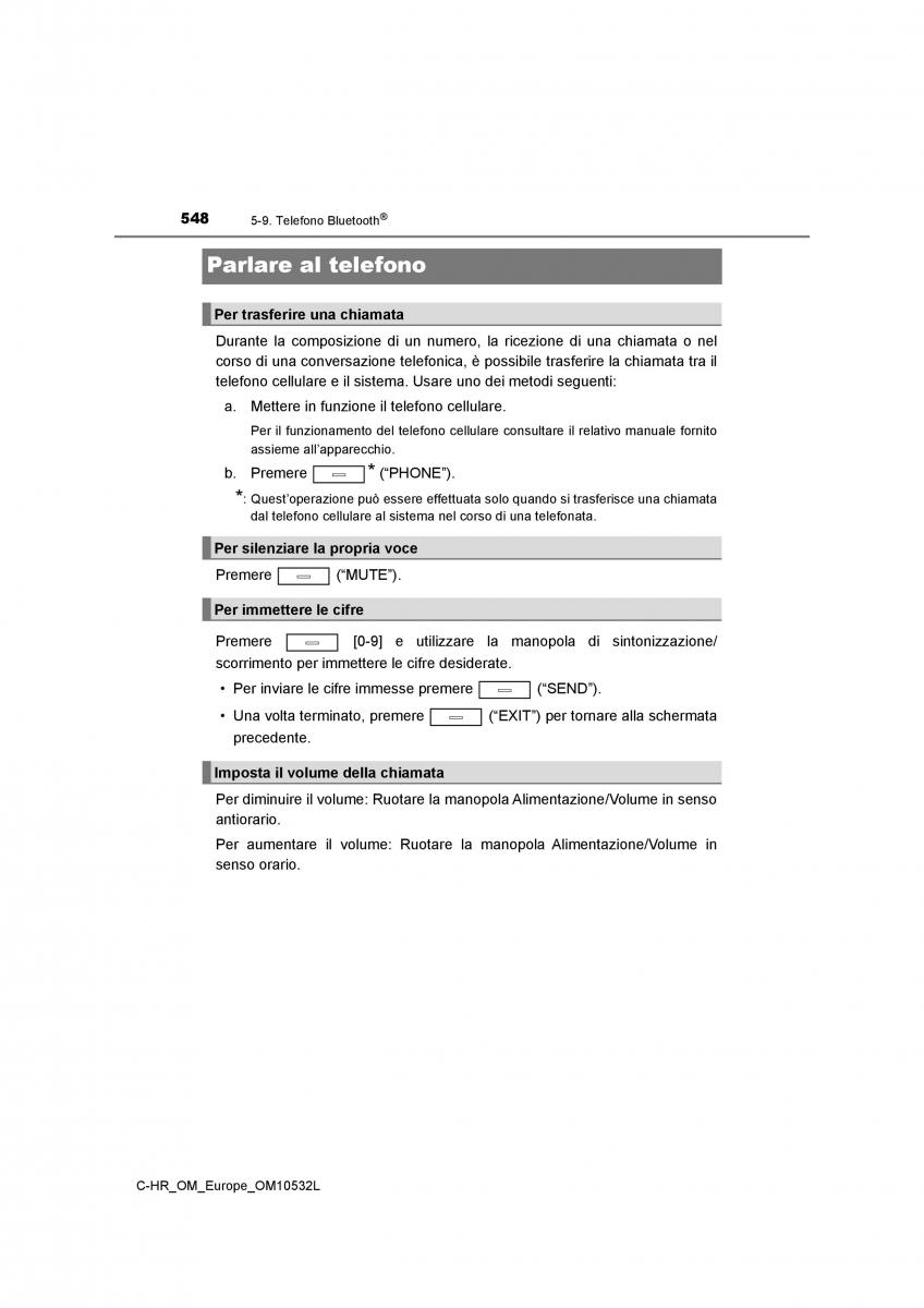 Toyota C HR manuale del proprietario / page 548