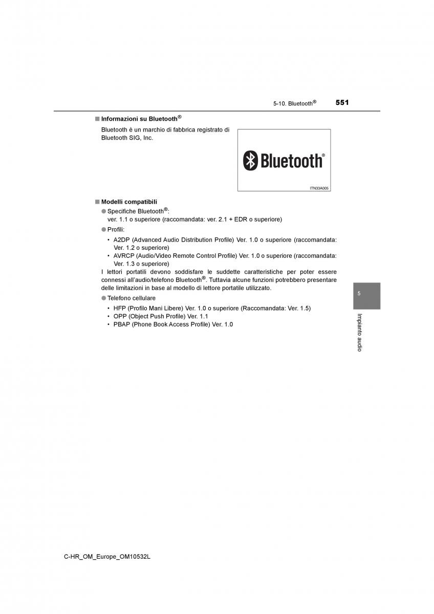 Toyota C HR manuale del proprietario / page 551