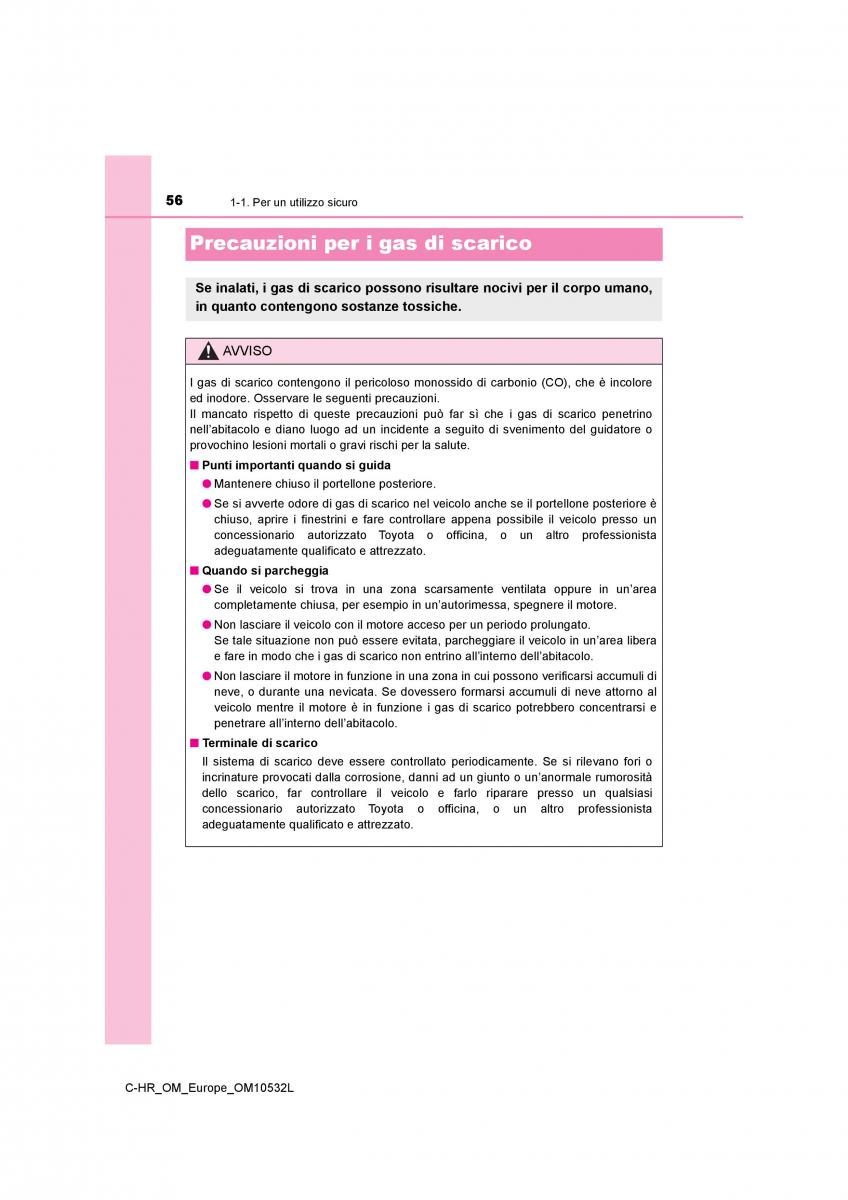 Toyota C HR manuale del proprietario / page 56