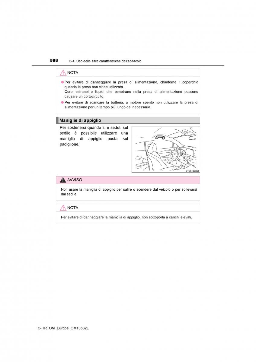 Toyota C HR manuale del proprietario / page 598