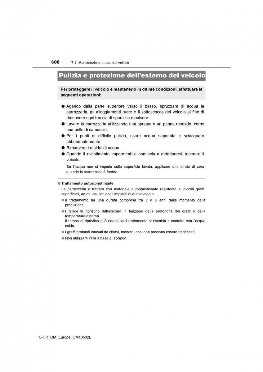 Toyota C HR manuale del proprietario / page 600