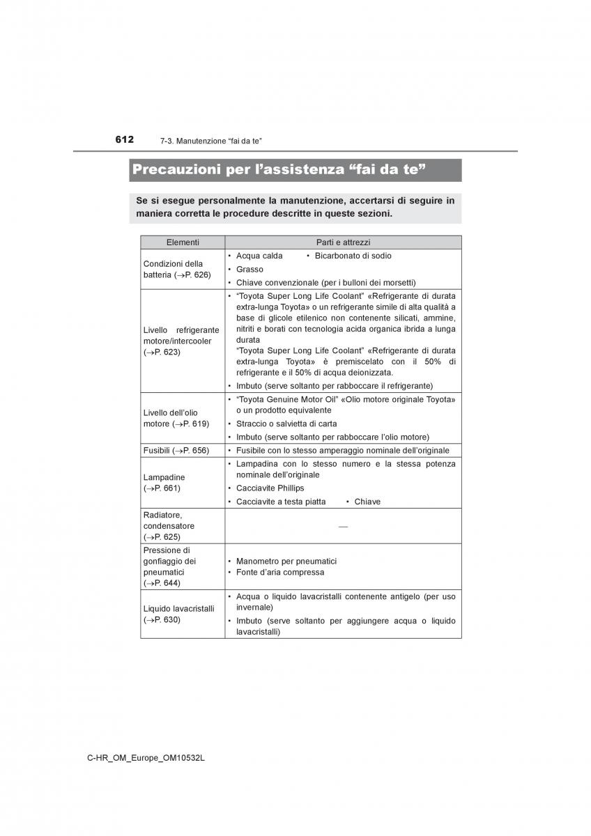 Toyota C HR manuale del proprietario / page 612