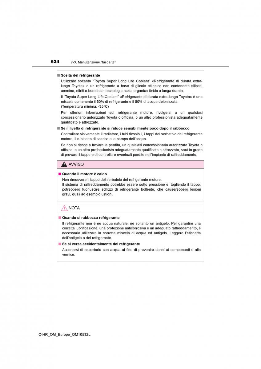 Toyota C HR manuale del proprietario / page 624