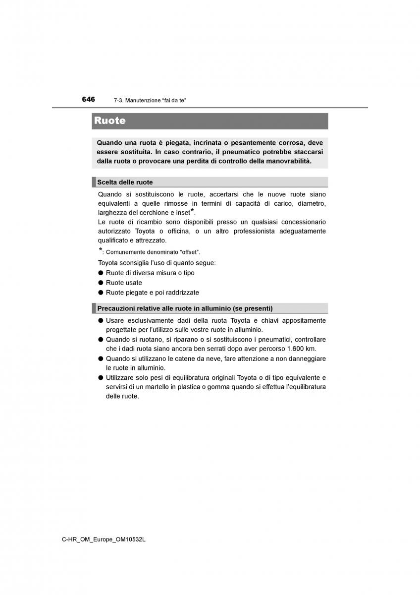 Toyota C HR manuale del proprietario / page 646