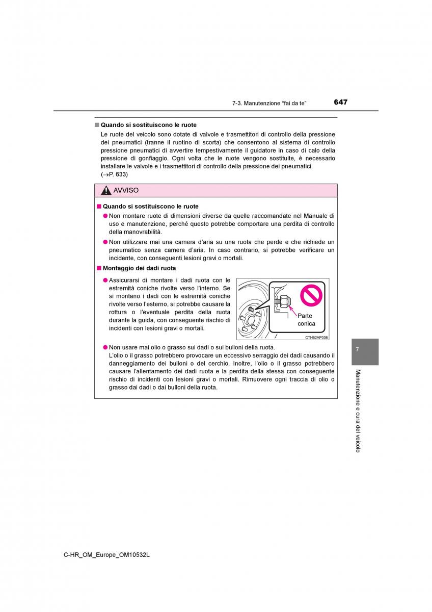 Toyota C HR manuale del proprietario / page 647