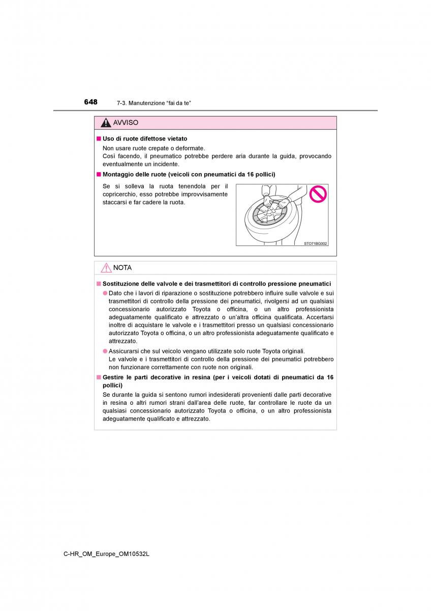 Toyota C HR manuale del proprietario / page 648