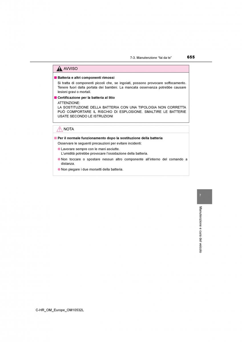 Toyota C HR manuale del proprietario / page 655