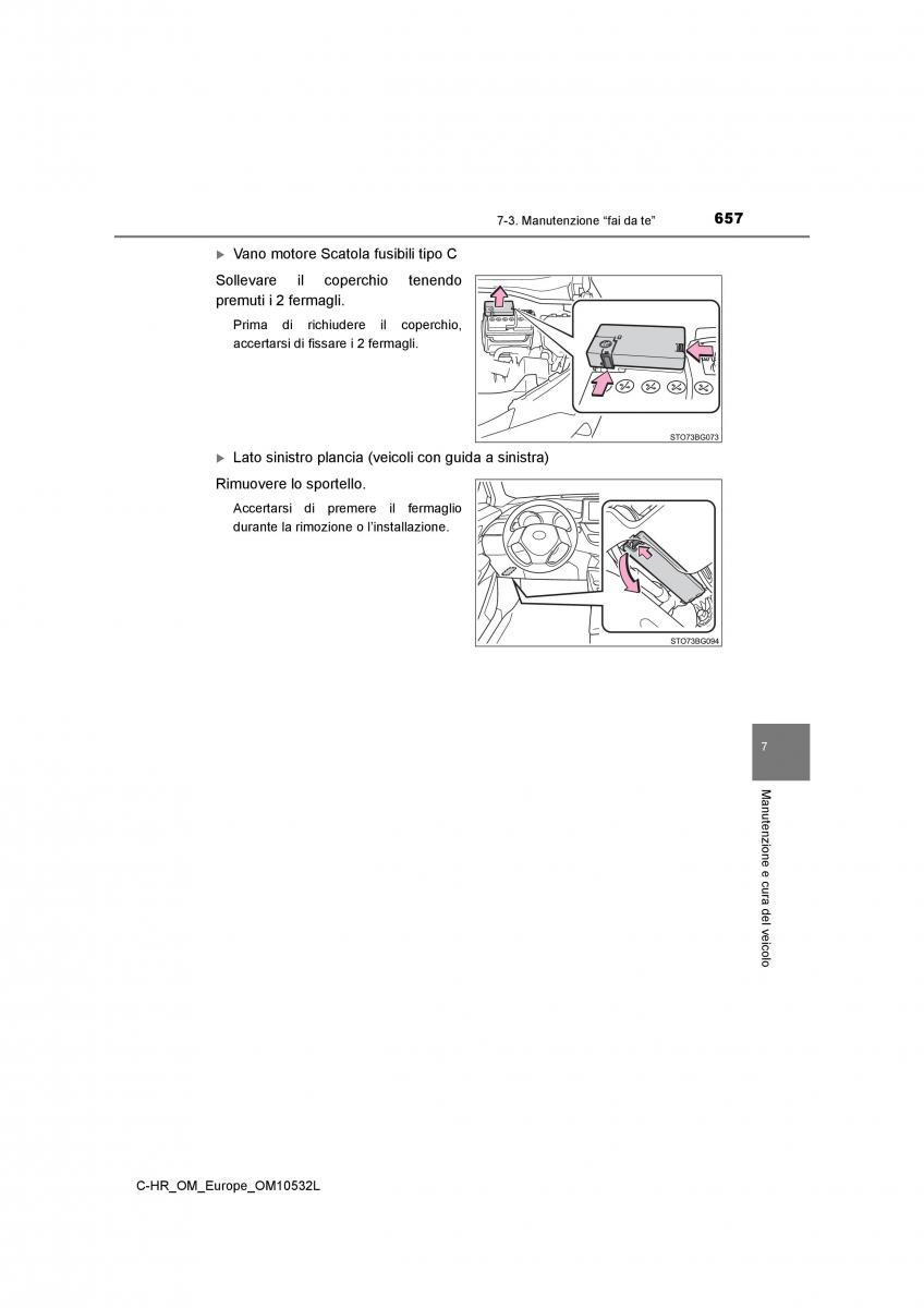 Toyota C HR manuale del proprietario / page 657