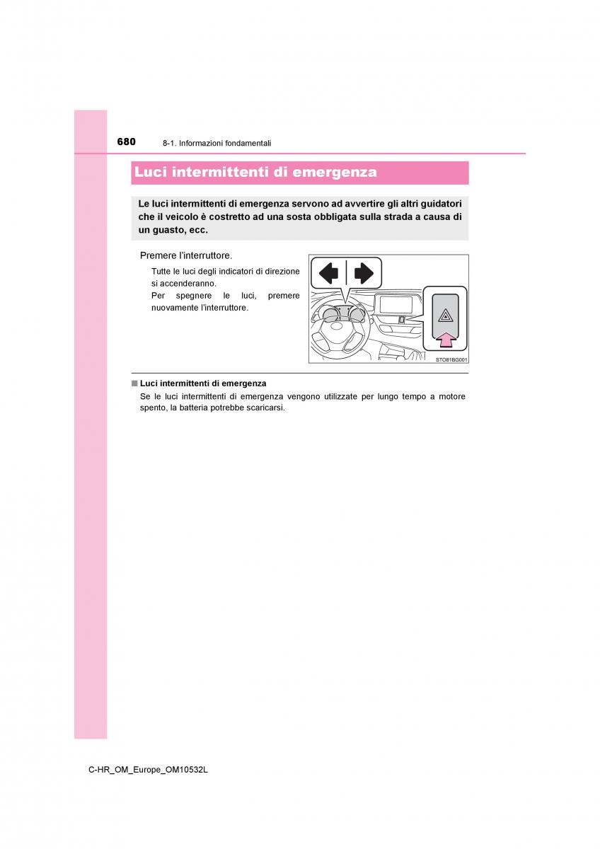 Toyota C HR manuale del proprietario / page 680