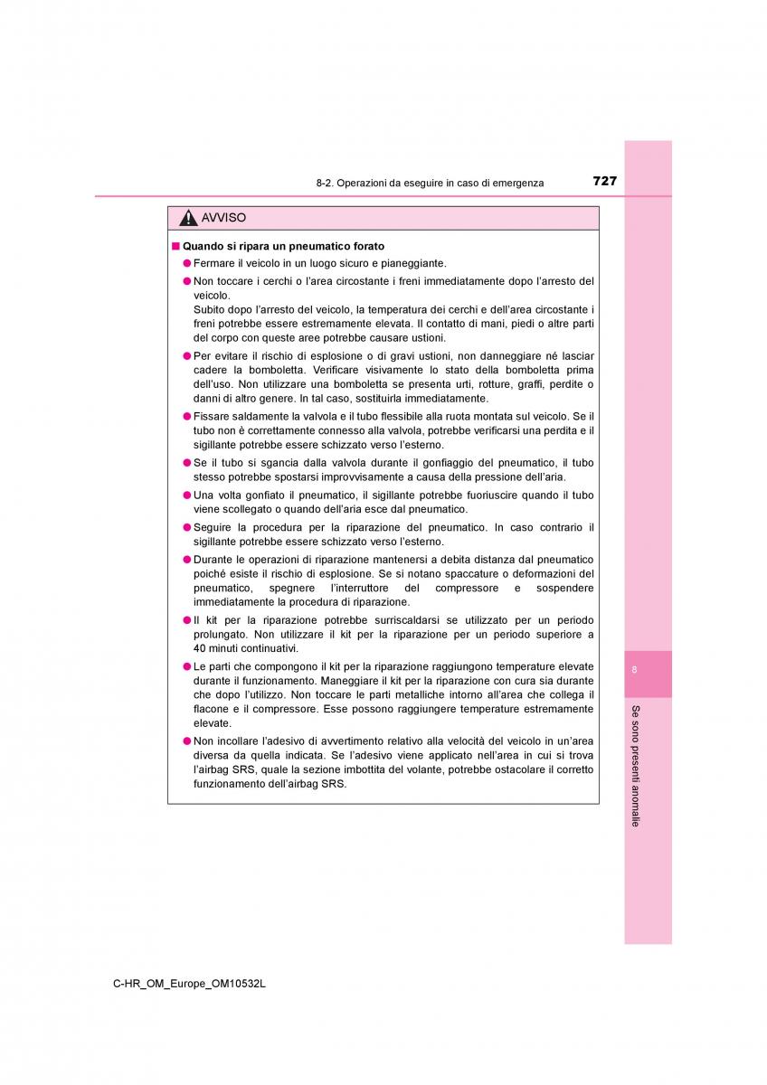 Toyota C HR manuale del proprietario / page 727