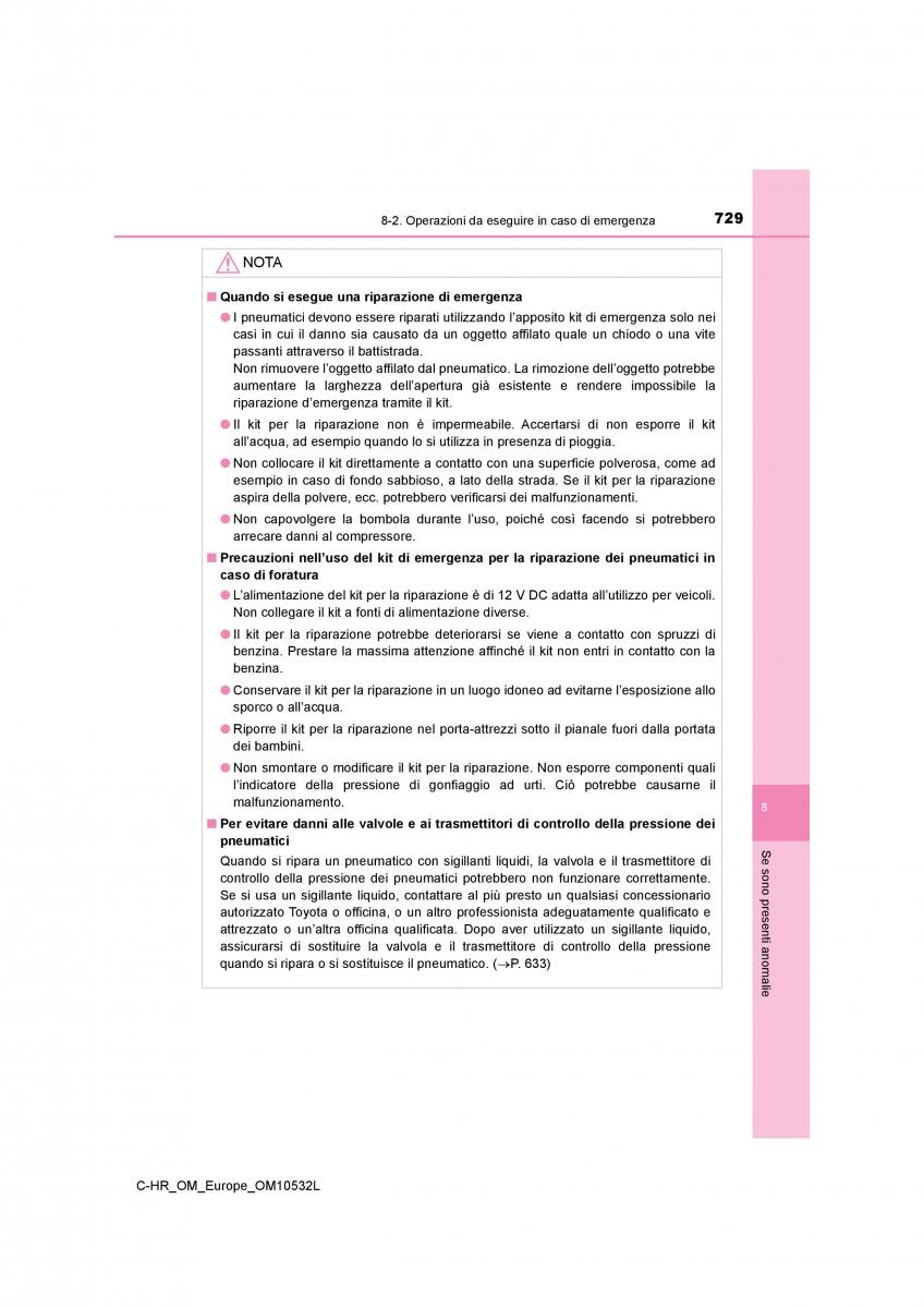 Toyota C HR manuale del proprietario / page 729