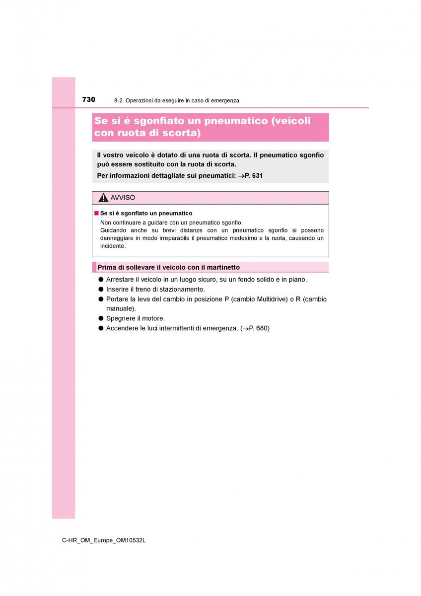 Toyota C HR manuale del proprietario / page 730