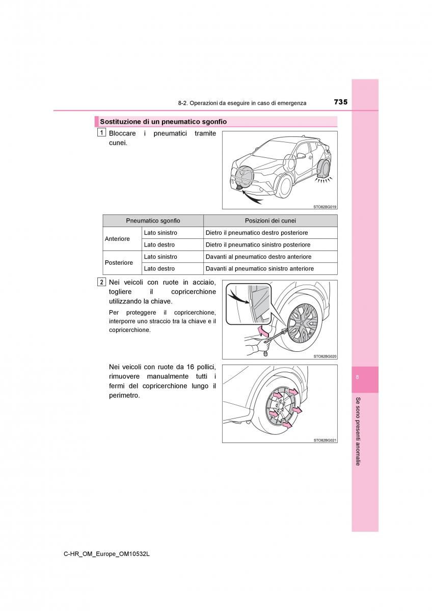 Toyota C HR manuale del proprietario / page 735