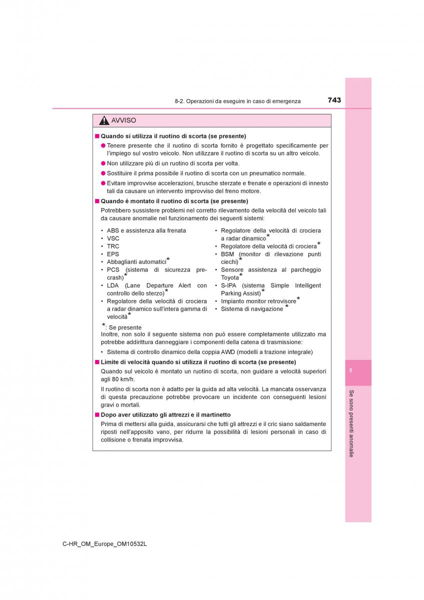 Toyota C HR manuale del proprietario / page 743