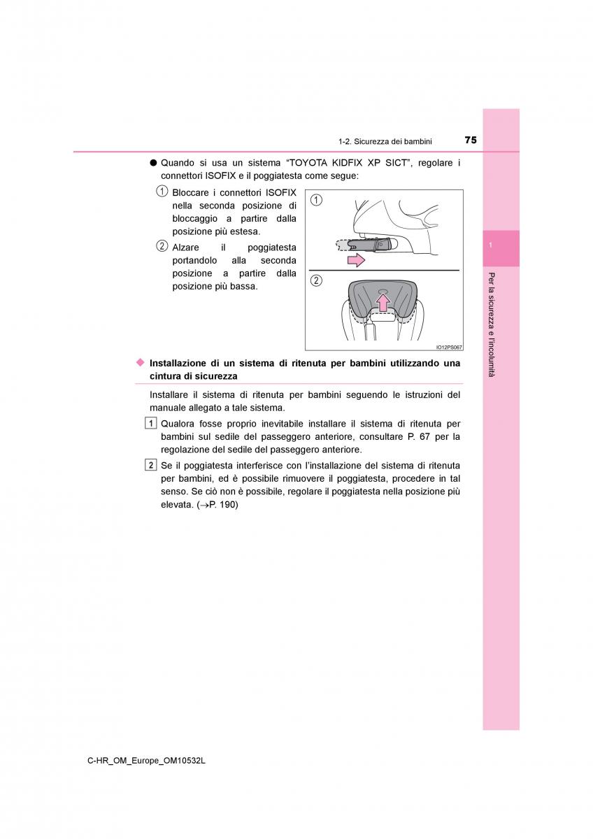 Toyota C HR manuale del proprietario / page 75