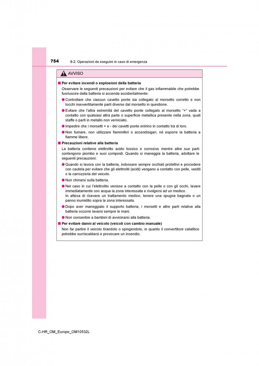 Toyota C HR manuale del proprietario / page 754