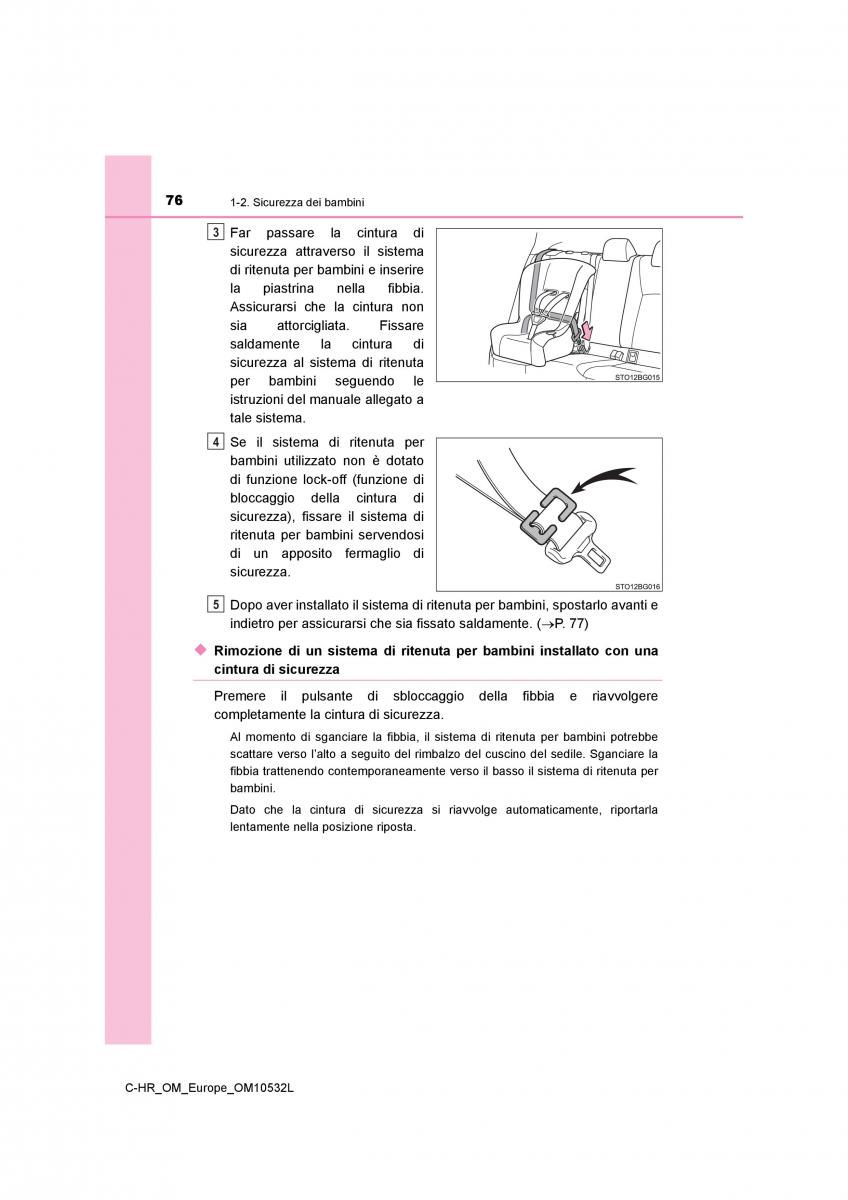 Toyota C HR manuale del proprietario / page 76