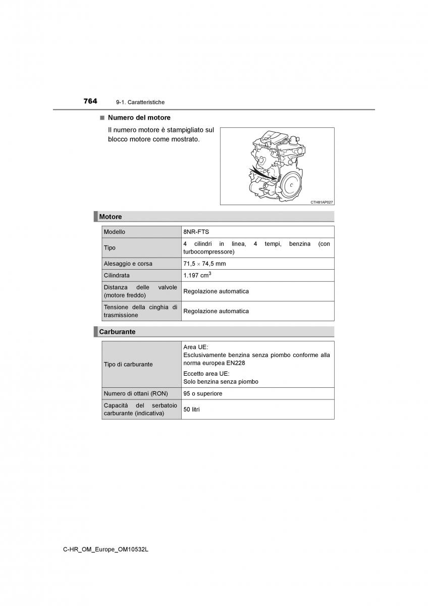 Toyota C HR manuale del proprietario / page 764