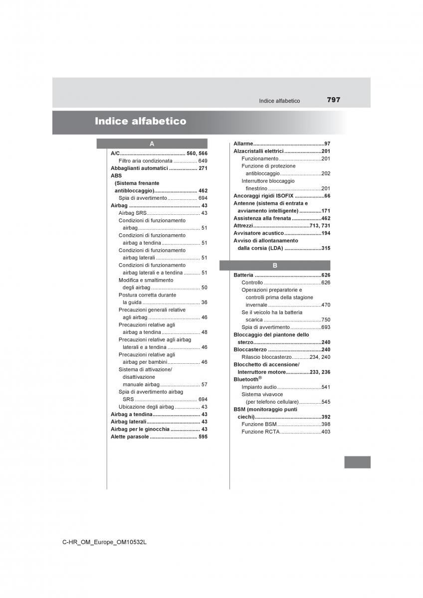 Toyota C HR manuale del proprietario / page 797