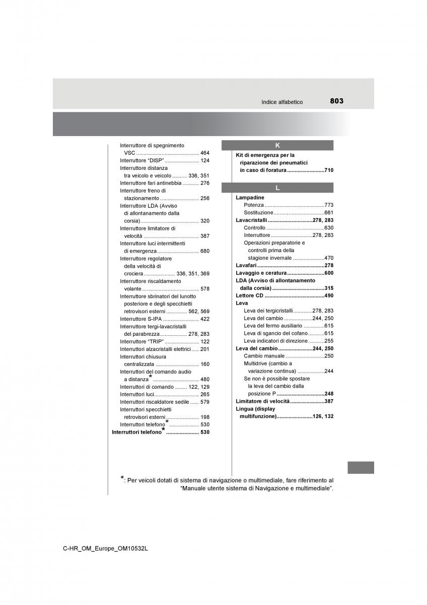 Toyota C HR manuale del proprietario / page 803