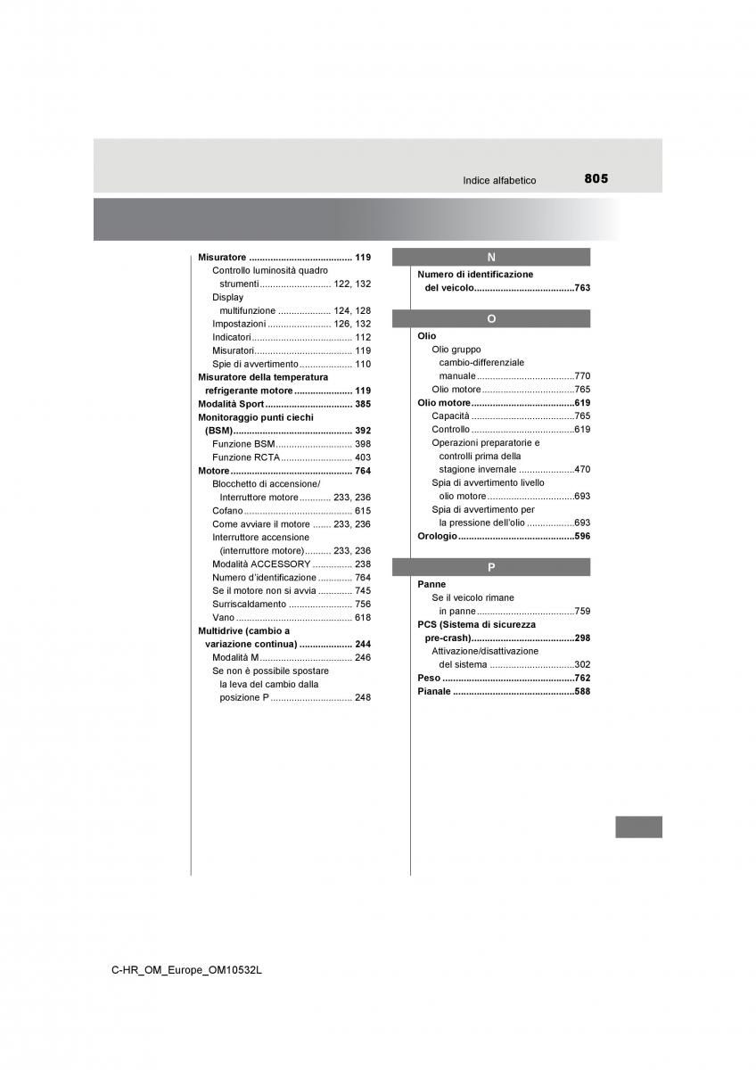 Toyota C HR manuale del proprietario / page 805