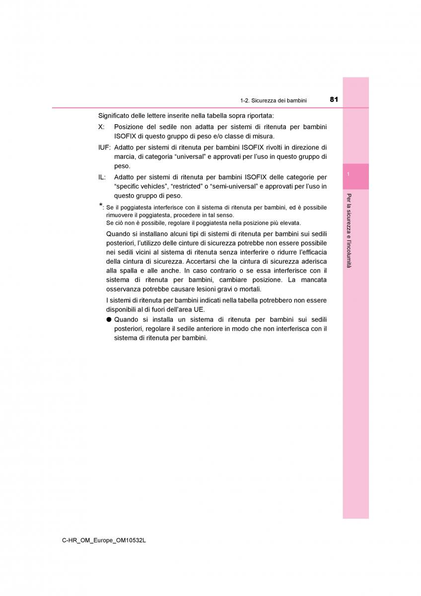 Toyota C HR manuale del proprietario / page 81