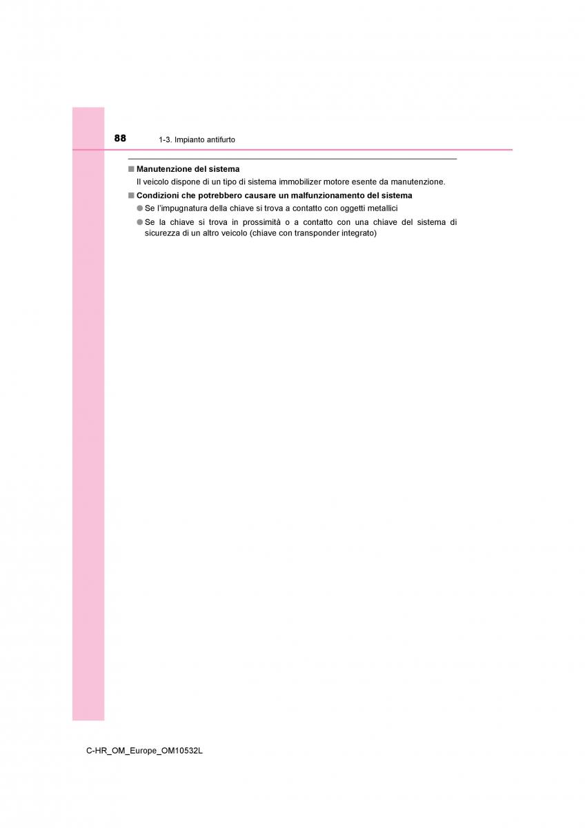 Toyota C HR manuale del proprietario / page 88