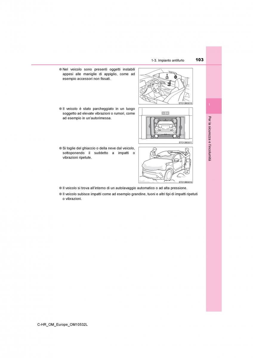 Toyota C HR manuale del proprietario / page 103