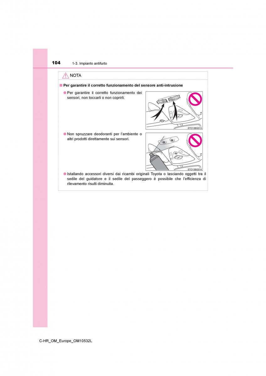 Toyota C HR manuale del proprietario / page 104