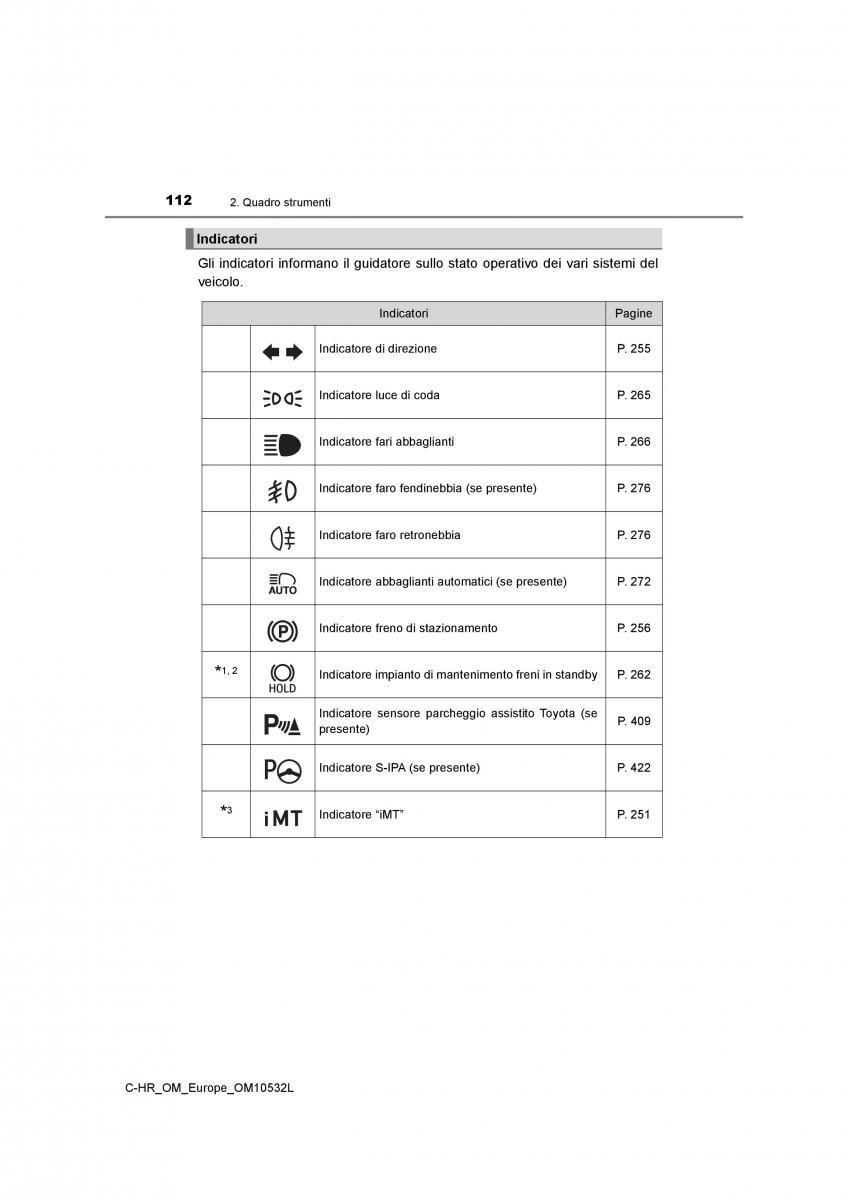 Toyota C HR manuale del proprietario / page 112