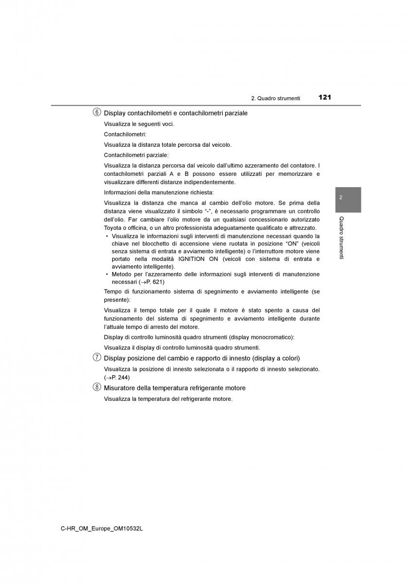 Toyota C HR manuale del proprietario / page 121