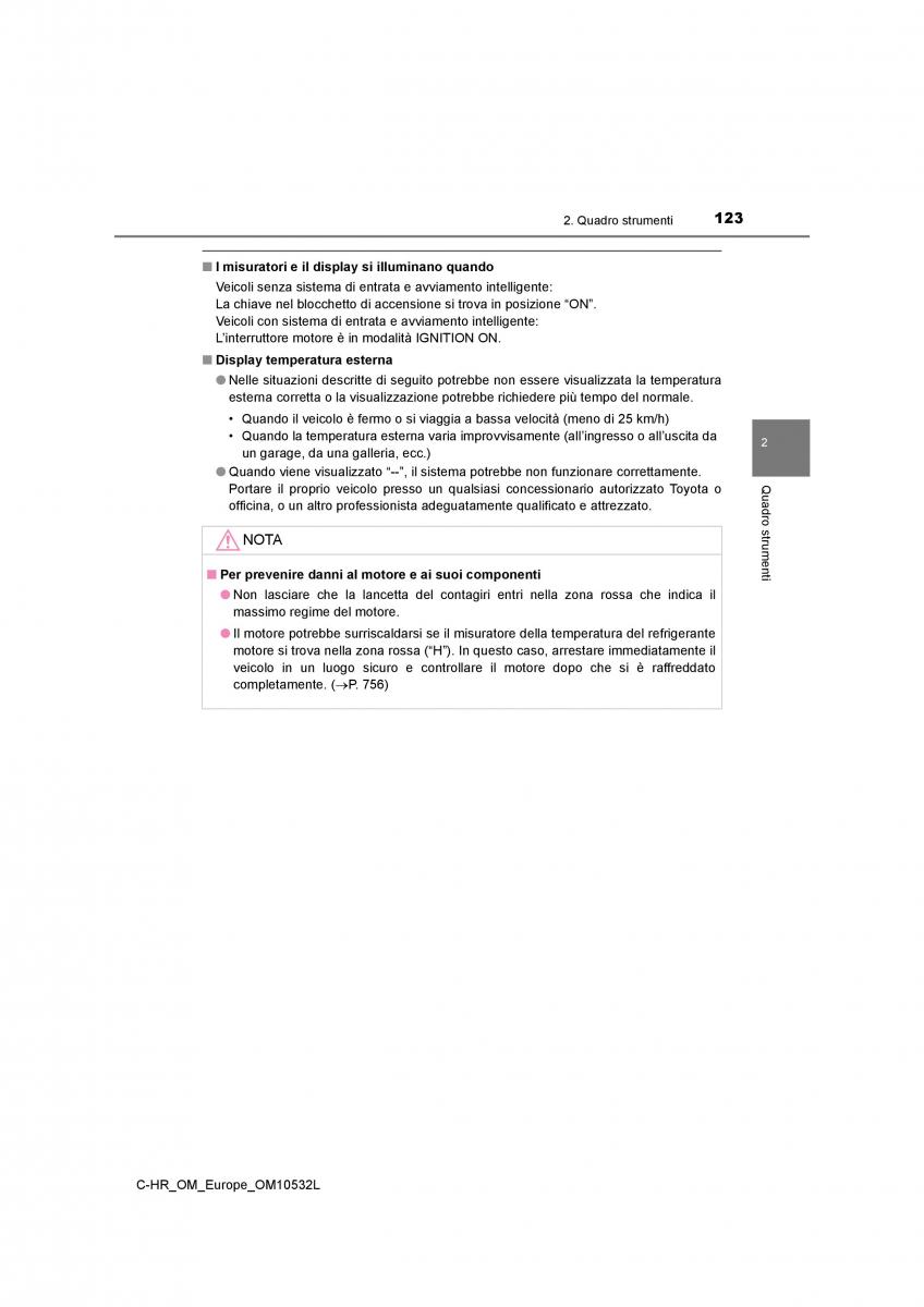 Toyota C HR manuale del proprietario / page 123