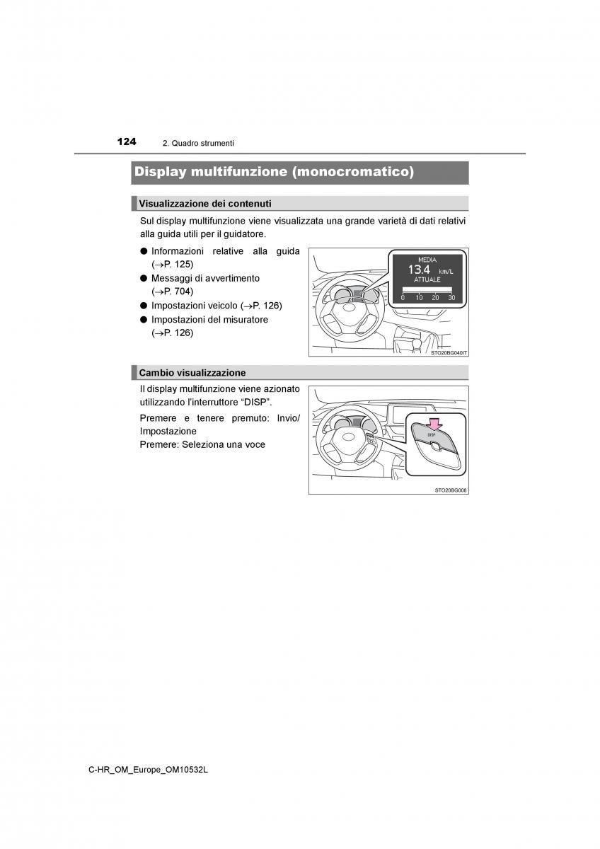 Toyota C HR manuale del proprietario / page 124