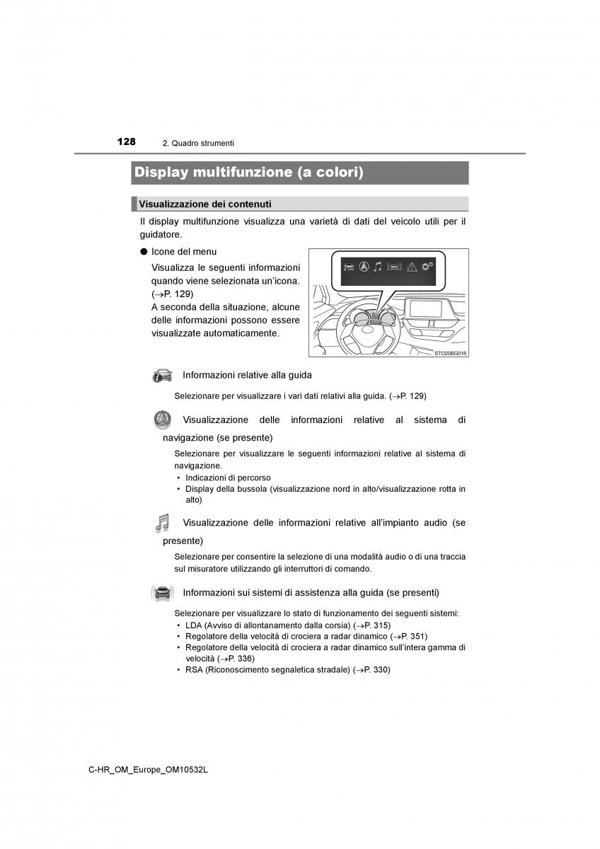 Toyota C HR manuale del proprietario / page 128