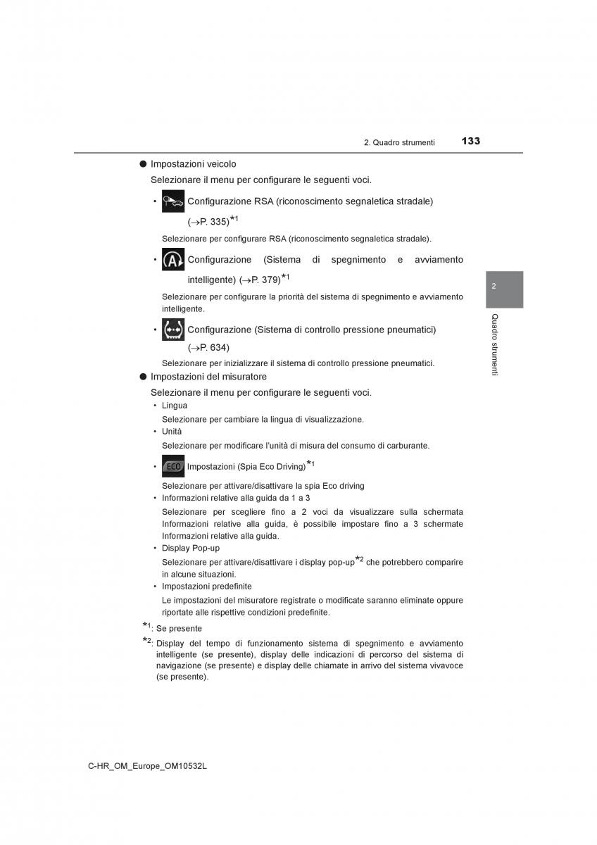 Toyota C HR manuale del proprietario / page 133