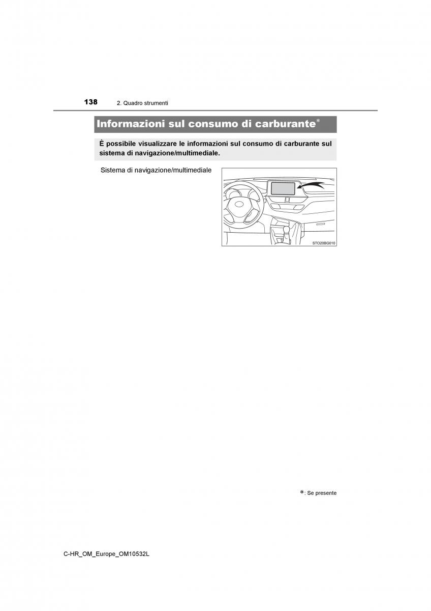 Toyota C HR manuale del proprietario / page 138