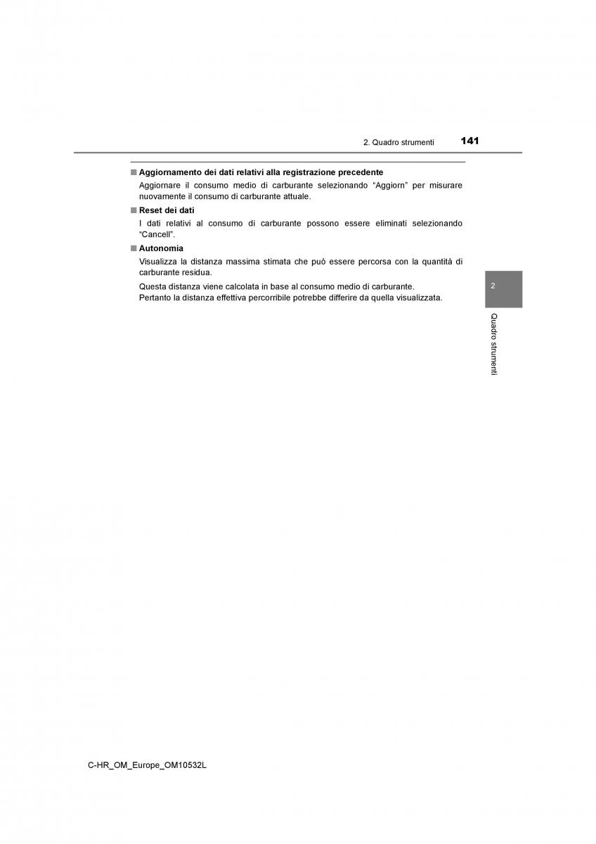 Toyota C HR manuale del proprietario / page 141