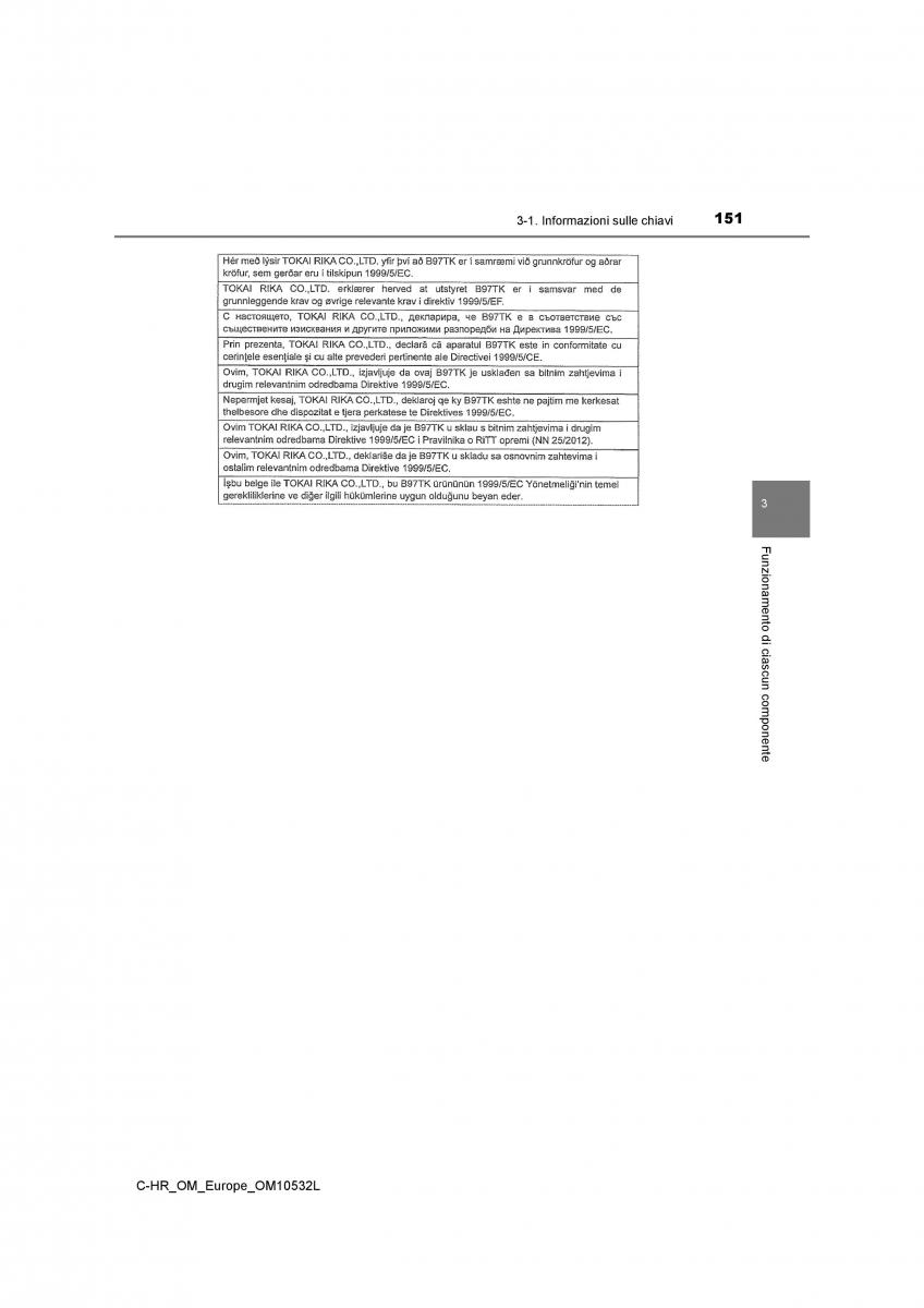 Toyota C HR manuale del proprietario / page 151