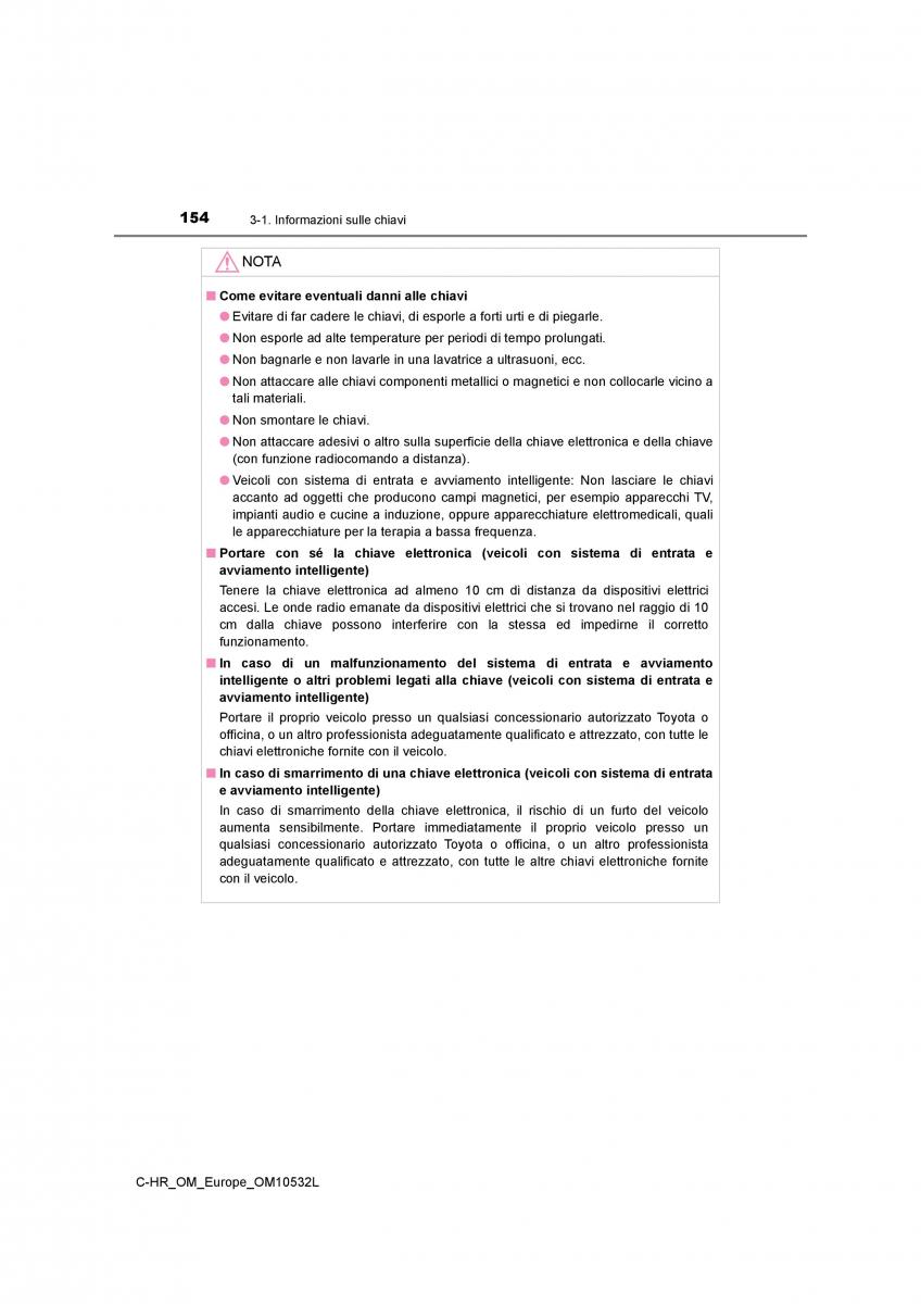 Toyota C HR manuale del proprietario / page 154