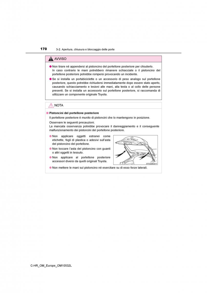 Toyota C HR manuale del proprietario / page 170