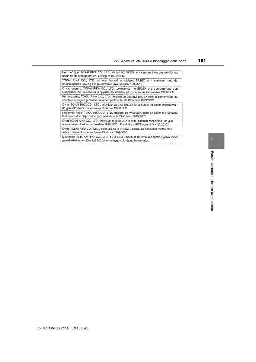 Toyota C HR manuale del proprietario / page 181